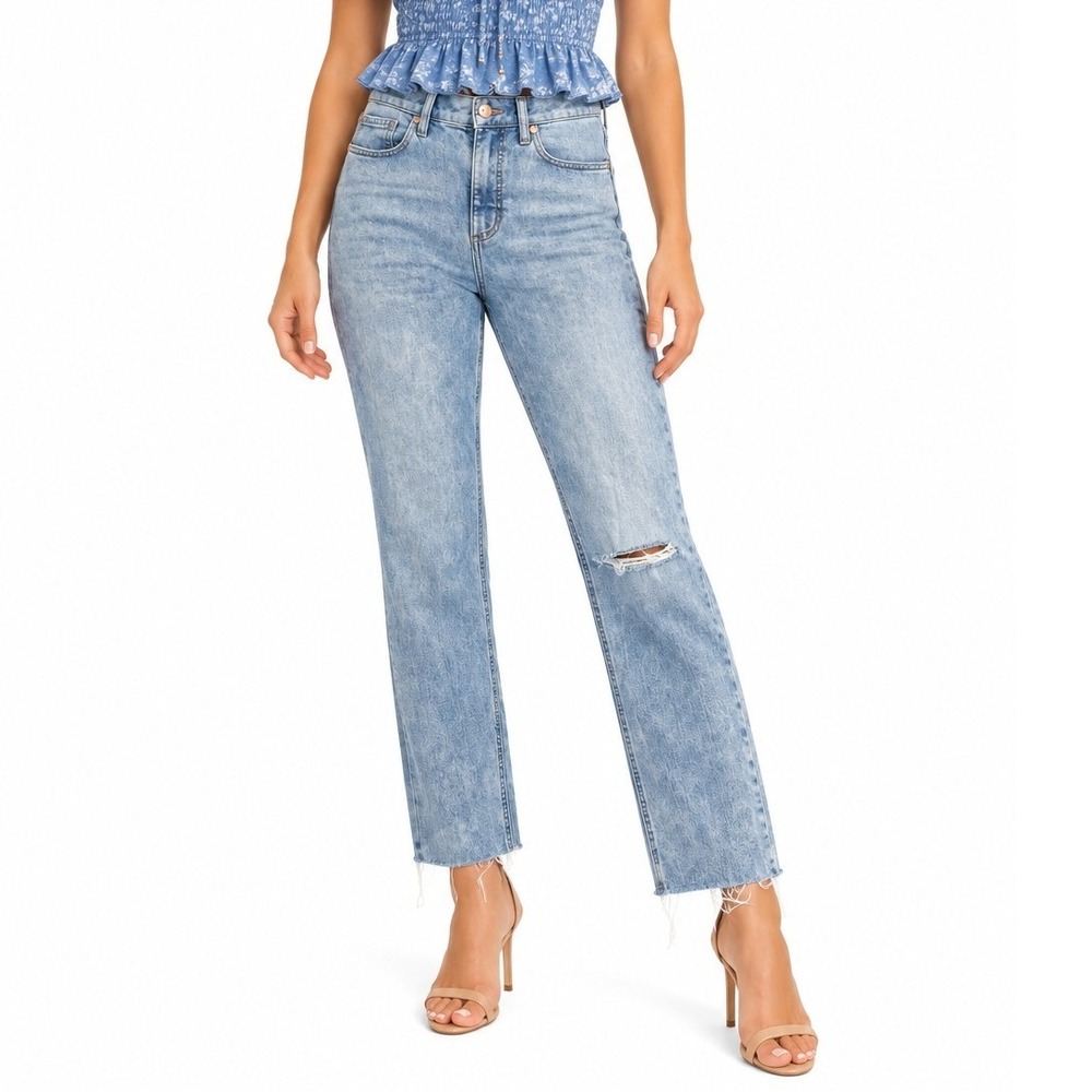 LC Lauren Conrad Skinny Ankle Jeans Women Size 12 Light Wash High Rise